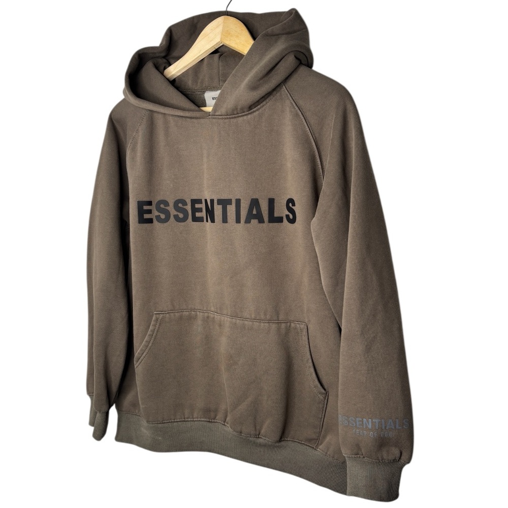 Fear of God ESSENTIALS Hoodie Brown Taupe | Size Small - Picture 4 of 9
